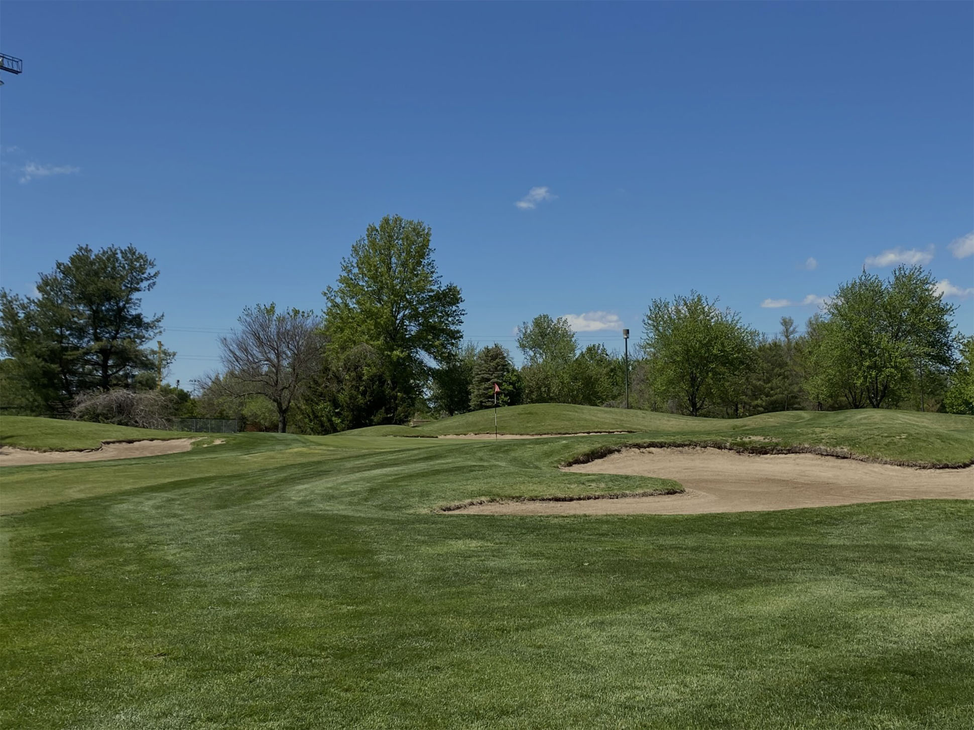 green surrounded by bunkers